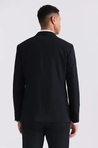 Черный смокинг Slim Fit с остроконечным лацканом - 4