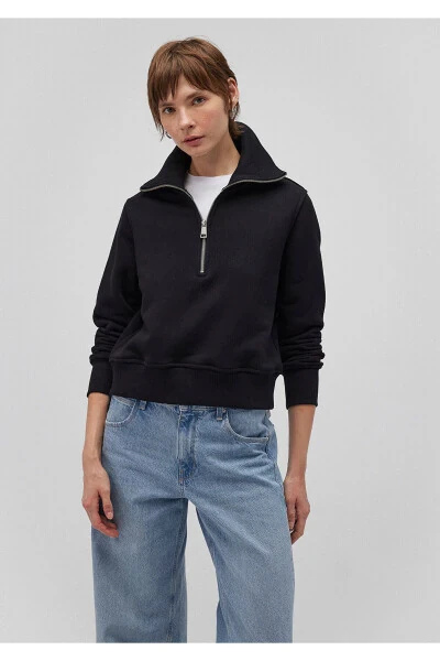 Черный свитер с полумолнией (1s10145-900) - MAVI