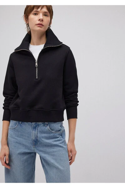 Черный свитер с полумолнией (1s10145-900) - MAVI (1)