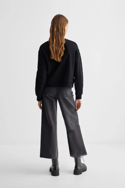 Черный свитшот для девочек - 8