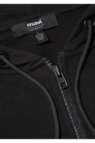 Черный свитшот с капюшоном и молнией с логотипом Mvjns 0s10193-900 - 7