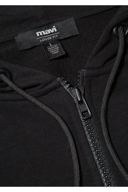 Черный свитшот с капюшоном и молнией с логотипом Mvjns 0s10193-900 - 7