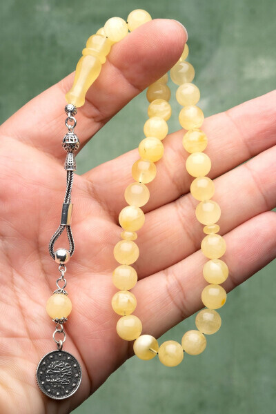 Certified Amber Tasbih with Silver Tassel - OTTOTESBİH (1)