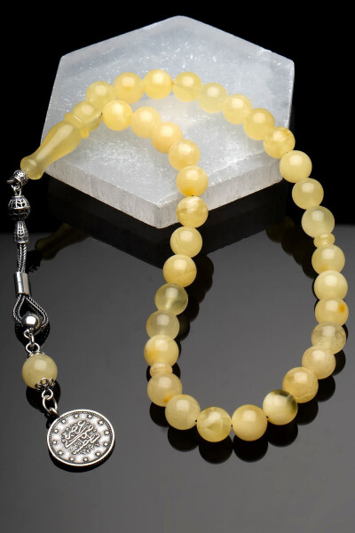 Certified Amber Tasbih with Silver Tassel - 3