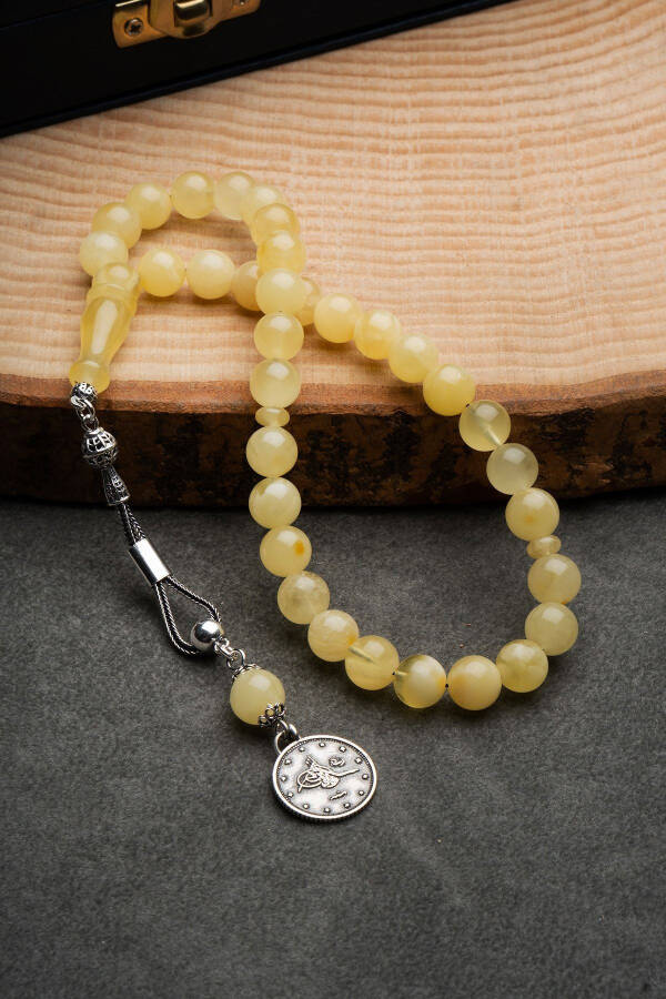 Certified Amber Tasbih with Silver Tassel - 5