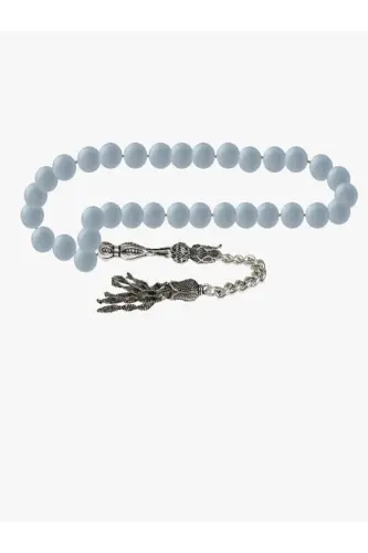 Certified Angelite Natural Stone Rosary 8mm-tesbihrenk5 