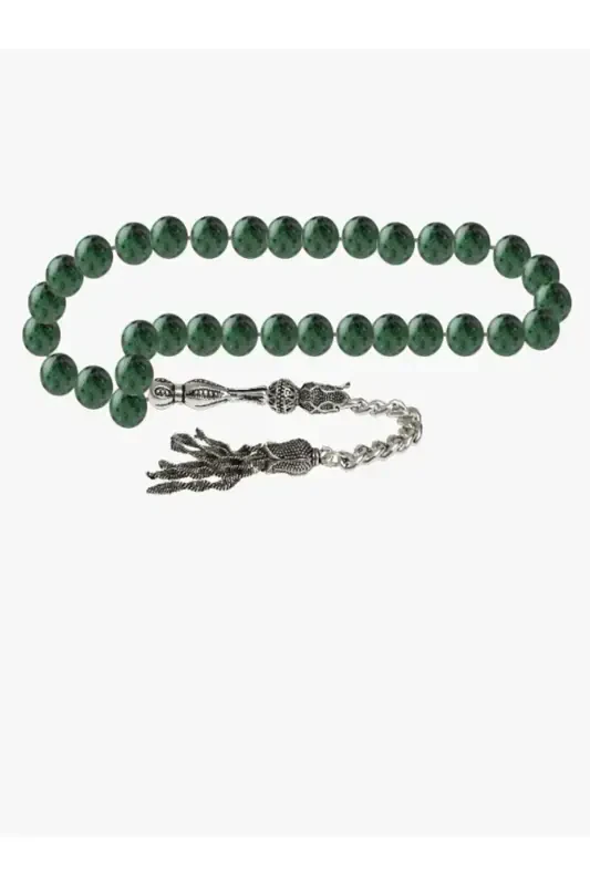 Certified Anyolite Natural Stone Rosary 8mm-tesbihrenk6 - 2