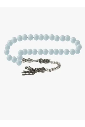 Certified Aquamarine Natural Stone Rosary 8mm-tesbihrenk1 