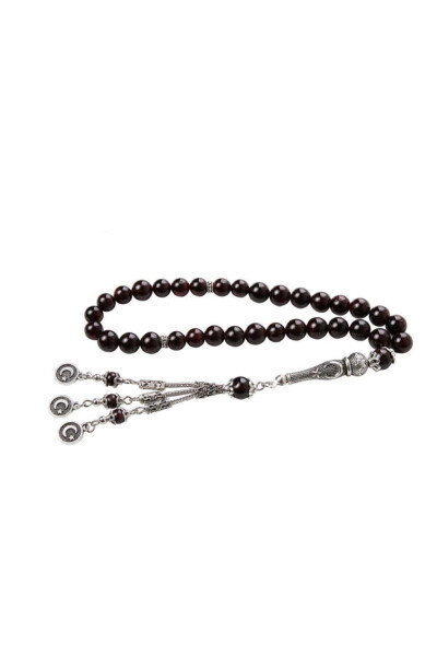 Certified Garnet Star and Tassel Natural Stone Prayer Beads - SAFF DOĞAL TAŞ