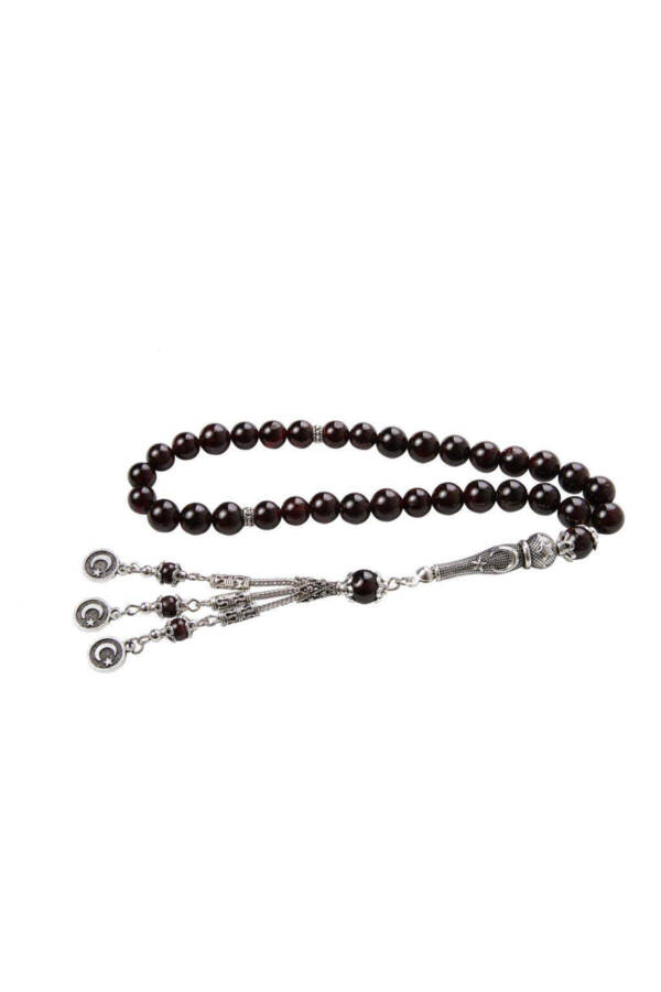 Certified Garnet Star and Tassel Natural Stone Prayer Beads - 1