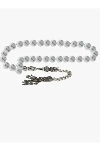 Certified Howlite Natural Stone Tasbih 8mm - DENIZ DOĞAL TAŞ (1)