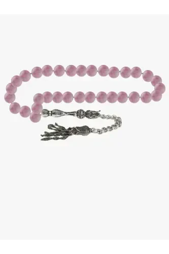 Certified Kunzite Natural Stone Rosary 8mm-tesbihrenk23 - DENIZ DOĞAL TAŞ (1)