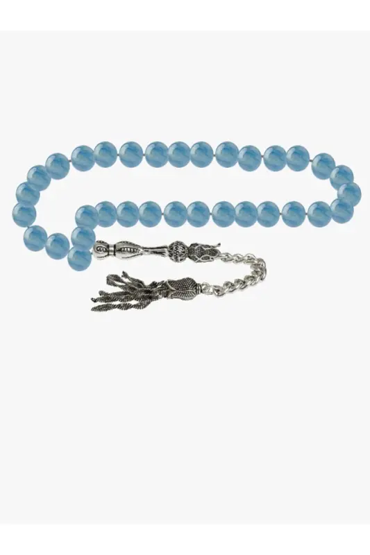 Certified Kyanite Natural Stone Rosary 8mm-tesbihrenk21 - 2