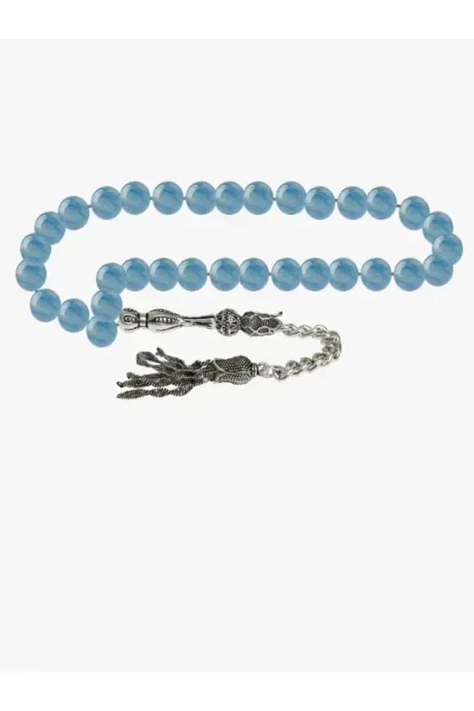 Certified Kyanite Natural Stone Rosary 8mm-tesbihrenk21 - 2