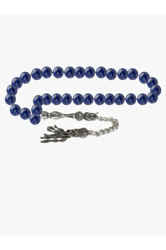 Certified Lapis Lazuli Natural Stone Rosary 8mm-tesbihrenk25 - 2