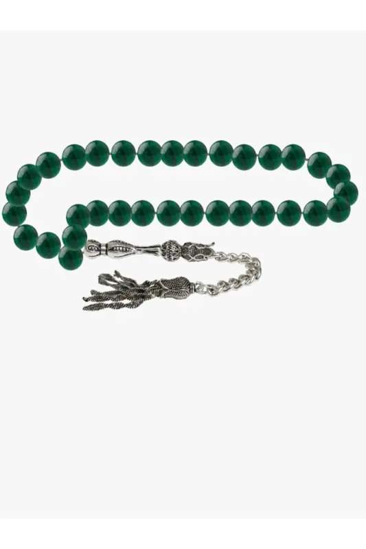 Certified Malachite Natural Stone Rosary 8mm-tesbihrenk26 - 2