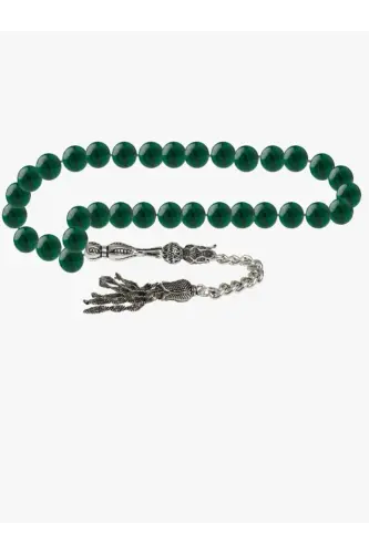 Certified Malachite Natural Stone Rosary 8mm-tesbihrenk26 - DENIZ DOĞAL TAŞ (1)
