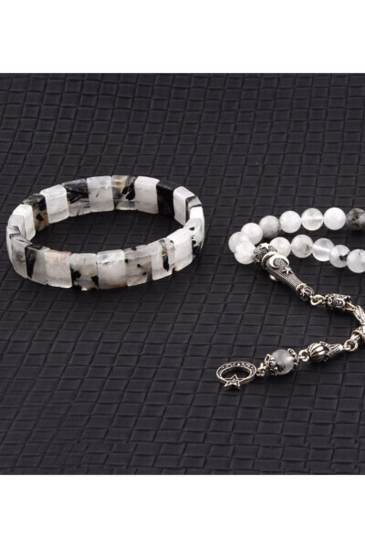 Certified Natural Stone Bracelet And Tasbih Set - Rutilated Quartz - OSMANLI DOĞAL TAŞ (1)