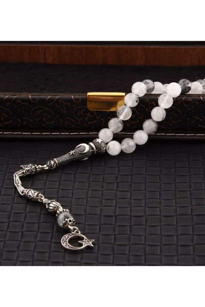 Certified Natural Stone Bracelet And Tasbih Set - Rutilated Quartz - 3