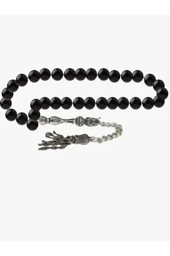 Certified Obsidian Natural Stone Rosary 8mm-tesbihrenk28 - 2