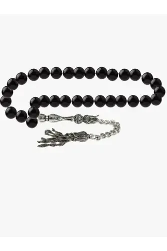 Certified Obsidian Natural Stone Rosary 8mm-tesbihrenk28 - DENIZ DOĞAL TAŞ (1)