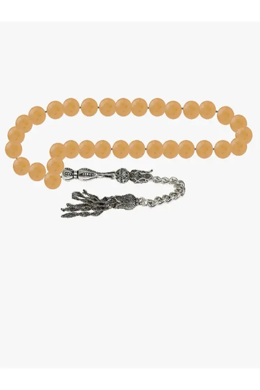 Certified Orange Aventurine Natural Stone Rosary 8mm-tesbihrenk36 - 1