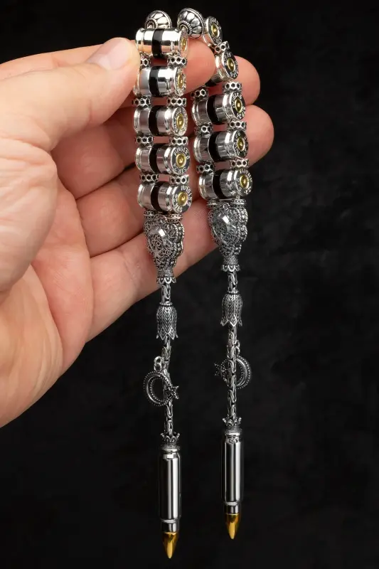 Certified Original Bullet Design 110Gr 925 Sterling Silver Rosary Zaza Rosary-Gray - 8