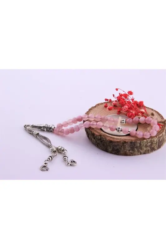Certified Pink Quartz Natural Stone Tasbih 6 Mm, T209 - 5