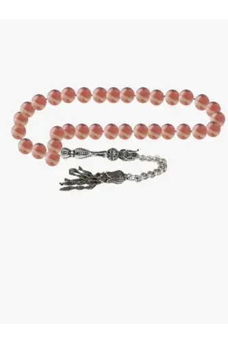 Certified Rhodochrosite Natural Stone Rosary 8mm-tesbihrenk31 - DENIZ DOĞAL TAŞ (1)