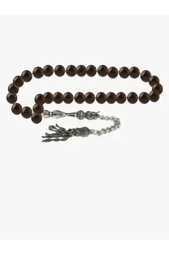 Certified Smoky Quartz Natural Stone Rosary 8mm-tesbihrenk10 - DENIZ DOĞAL TAŞ (1)