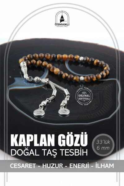 Certified Tiger Eye Natural Stone Prayer Beads 6 Mm (T204) - OSMANLI DOĞAL TAŞ