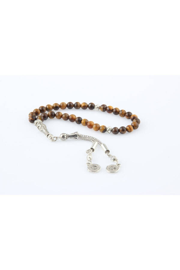 Certified Tiger Eye Natural Stone Prayer Beads 6 Mm (T204) - 4