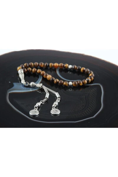 Certified Tiger Eye Natural Stone Prayer Beads 6 Mm (T204) - 3