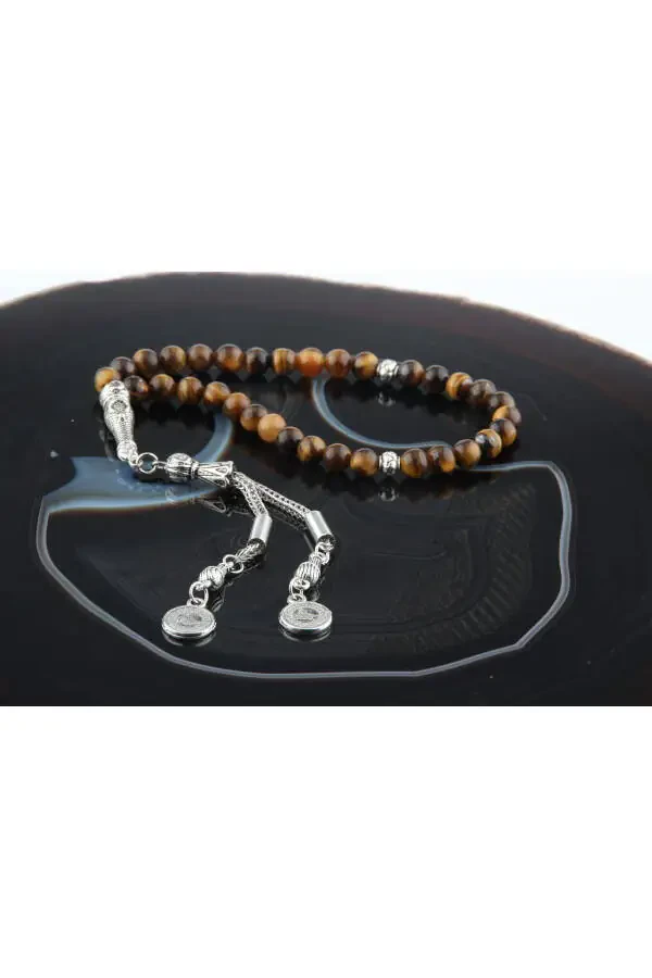 Certified Tiger Eye Natural Stone Prayer Beads 6 Mm (T204) - 3