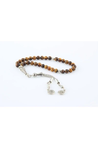 Certified Tiger Eye Natural Stone Prayer Beads 6 Mm (T204) - 4
