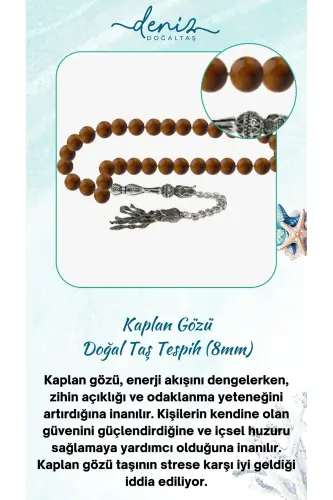 Certified Tiger's Eye Natural Stone Rosary 8mm-rosarycolor18 
