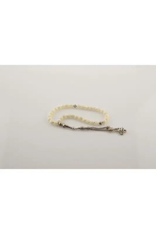 Certified White Mother of Pearl Natural Stone Tasbih 6 Mm, T188 - 2