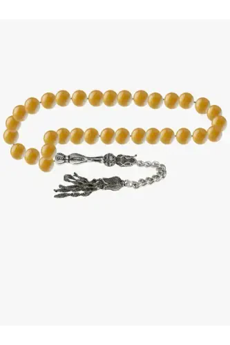 Certified Yellow Jasper Natural Stone Rosary 8mm-rosarycolor33 - DENIZ DOĞAL TAŞ (1)