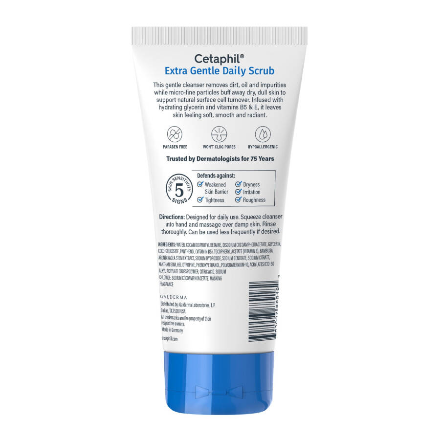 Cetaphil Extra Gentle Daily Scrub Exfoliants with Hydrating Glycerin, 6 oz - 8