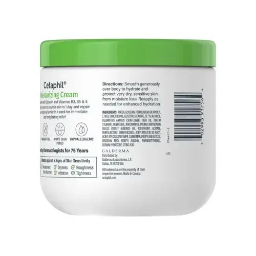 Cetaphil Moisturizing Cream for Very Dry to Dry Skin, Unscented, 16 fl oz - 10