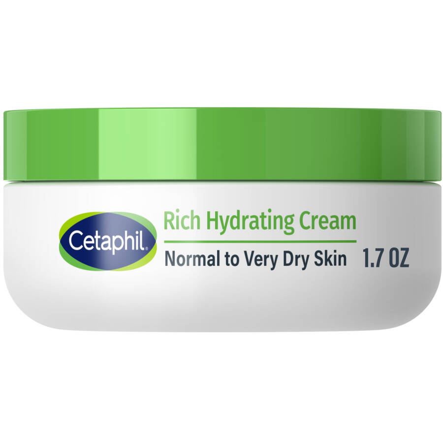 Cetaphil Rich Hydrating Cream for Dry to Normal Skin with Hyaluronic Acid, 1.7 oz - 1