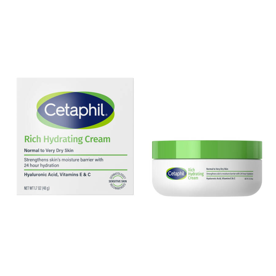 Cetaphil Rich Hydrating Cream for Dry to Normal Skin with Hyaluronic Acid, 1.7 oz - 10