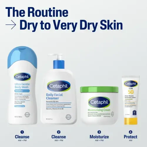 Cetaphil Seyahat hajmidagi, juda quru va quru teriga mo'ljallangan namlovchi krem, hidi yo'q, 3 fl. unts - CETAPHIL (1)