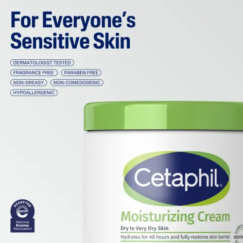 Cetaphil Travel Size Moisturizing Cream for Very Dry to Dry Skin, Unscented, 3 fl oz - 1