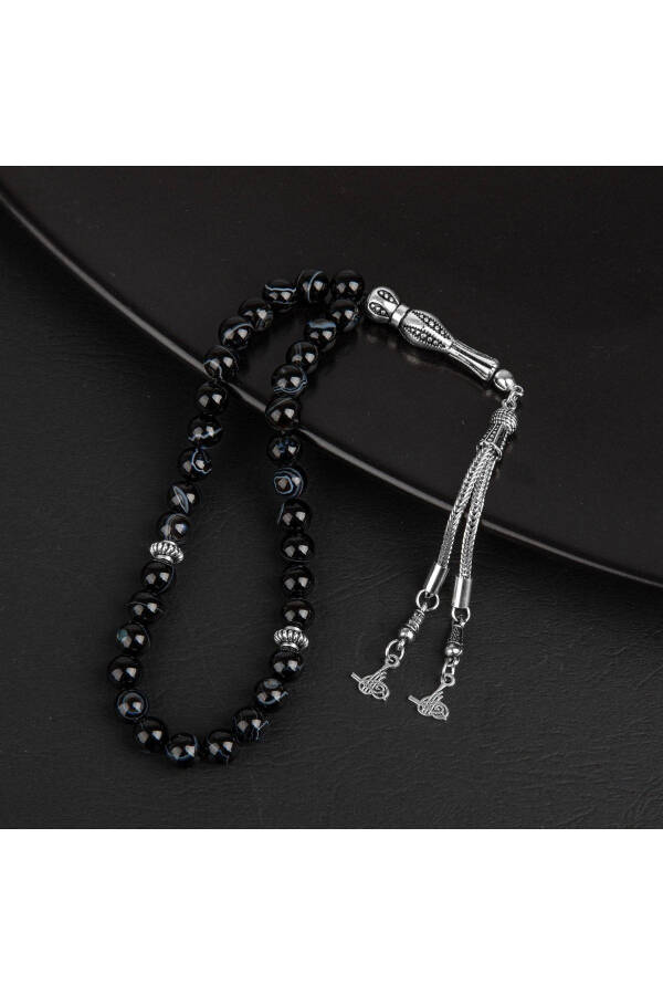 Четки из черного оникса (33 бусины - 8мм) - 5