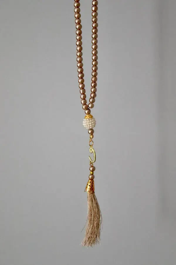 Чётки с подвесками и инкрустацией кремом, 20 шт. T301 - 2