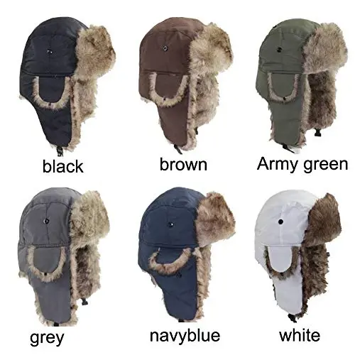 ASWER Trapper Warm Russian Trooper Hat Winter Skiing Cap Women Men Windproof - 2