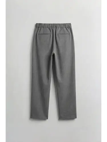 Erkek Baggy Fit Kumaş Pantolon Antrasit-Antrasit - 6