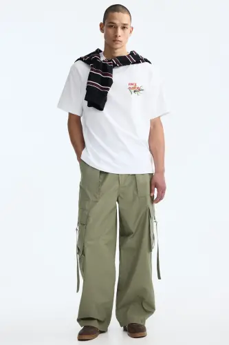 Loose Fit Baskılı Tişört - Beyaz/Finca Olivetta - H&M (1)