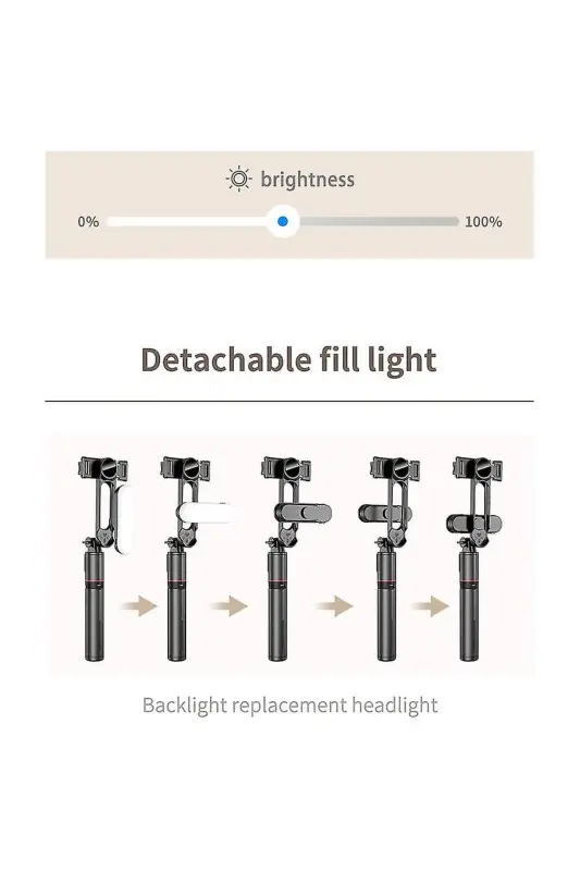 Siyah Led Işıklı Selfie Çubuğu Kablosuz Tripot Selfie Monopod Selfie Stick - L15 - 3